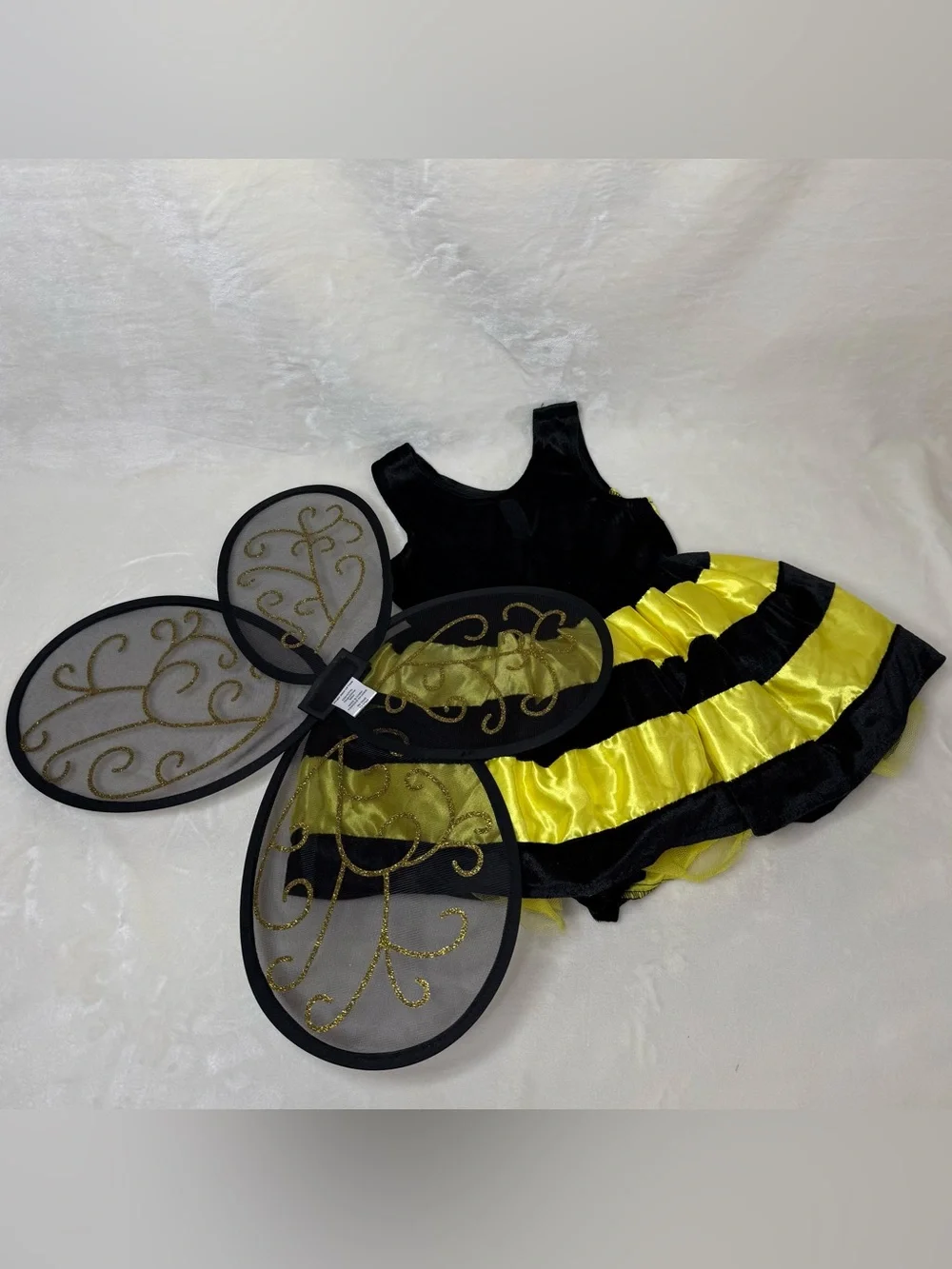 Bumblebee Costume Dress w/ Headband & Wings, Size 4T, PreLoved Great Condition!